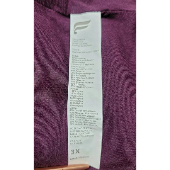 Fabletics Mallory Fleece Pullover Color block Jacket Size 3X - Picture 9 of 11